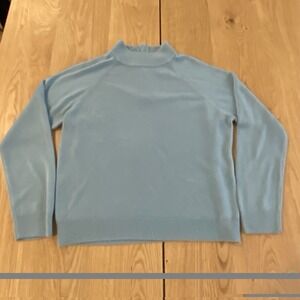 Drapers and Damons Lux Soft Sweater Women's LG 50's Retro Mock Neck Teal Petite